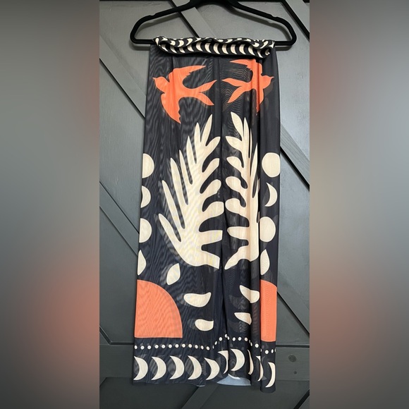Commense Bird Print Cutout One Piece Swimsuit & Cover Up Maxi Skirt - Picture 9 of 10
